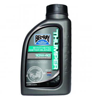 OLIO MOTORE BEL RAY 4 TEMPI THUMPER RACING SYNTHETIC 10W-40 1 LT. PER HARLEY DAVIDSON E MOTO CUSTOM