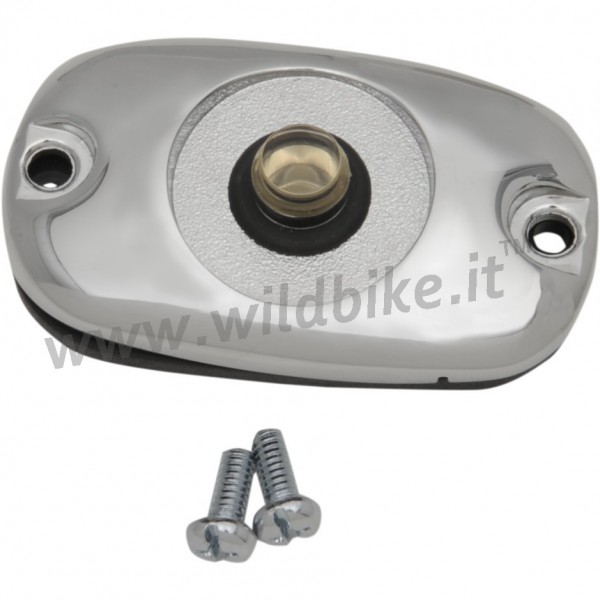 TAPPO CROMATO COPRI POMPA FRENO POSTERIORE OEM HARLEY DAVIDSON FXST FLST SOFTAIL '01-'05
