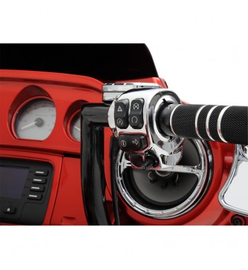 CONTROLE DE COMMUTATEUR CHROME DE GUIDON POUR HARLEY DAVIDSON FLH TOURING '14-'17