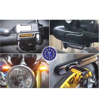 MINI CLIGNOTANTS ARRIERE CHROME LED 3 EN 1 EU APPROUVÉ POUR HARLEY DAVIDSON FXD DYNA '96-'17