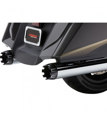 SCARICHI MARMITTE COBRA SLIP-ON 4" DUAL CUT CROMATI PER HONDA GL1800 GOLDWING/F6B 12-17