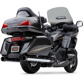 AUSPUFFANLAGEN COBRA SLIP-ON 4" DUAL CUT VERCHROMT FUER HONDA GL1800 GOLDWING/F6B 12-17