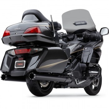 AUSPUFFANLAGEN COBRA SLIP-ON 4" DUAL CUT SCHWARZEN FUER HONDA GL1800 GOLDWING/F6B 12-17