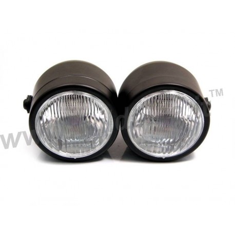 SCHEINWERFER RUNDE DOPPEL EU GENEMIGHT SCHWARZEN 218 MM FÜR CUSTOM MOTORRAD UND HARLEY DAVIDSON