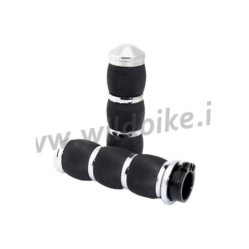 MANOPOLE AVON AIR CUSHION NERO/CROMO PER HARLEY DAVIDSON