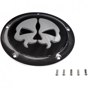 COPERCHIO FRIZIONE TESCHIO NERO/CROMATO NEW 3D PER HARLEY DAVIDSON FLT/FLHT TOURING '16-'17