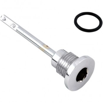 TAPPO CROMATO CON ASTINA LIVELLO OLIO TRASMISSIONE PER HARLEY DAVIDSON FXR/FXD DYNA '88-'05