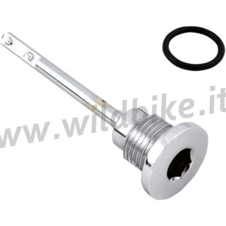 BOUCHON CHROMÉ DE NIVEAU D'HUILE DE TRANSMISSION POUR HARLEY DAVIDSON FXR/FXD DYNA '88-'05