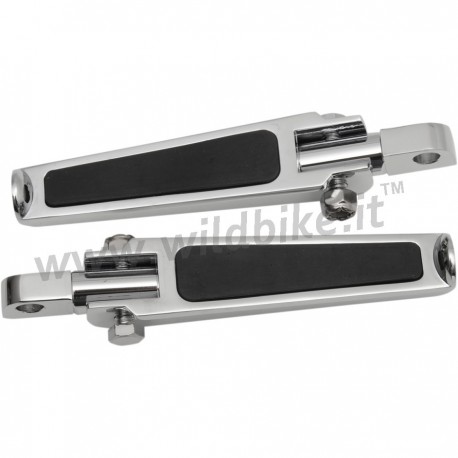 REPOSE-PIEDS MONTURE MASCULIN RUBBER INLAY CHROME POUR HARLEY DAVIDSON ET CUSTOM MOTOS