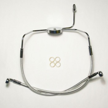 CABLE STANDARD DUAL DISC STERLING CHROMITE® II LINE KITS NATURAL FRONT BRAKE HARLEY DAVIDSON FXDF/FXDL DYNA '08-'17