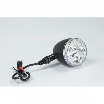 INDICATORI DIREZIONE FRECCE NERE BULLET LED MULTIFUNZIONE OMOLOGATE MOTO CUSTOM E HARLEY