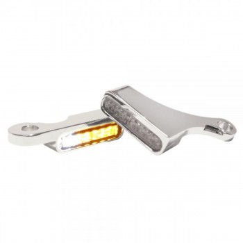 MINI CLIGNOTANTS CHROMÉE LED 2EN1 EU APPROUVÉ POUR GUIDON HARLEY DAVIDSON SOFTAIL M8 2017-2018