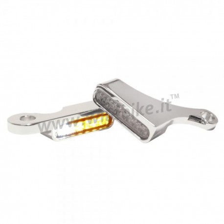 MINI BLINKER VERCHROMT LED 2-1 EU-GENEHMIGT FUER LENKER FÜR HARLEY DAVIDSON SOFTAIL M8 2017-2018