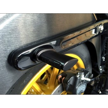 MINI BLINKER HINTEN SCHWARZEN LED 3 IN 1 EU-GENEHMIGT FÜR HARLEY DAVIDSON XL SPORTSTER '96-'13