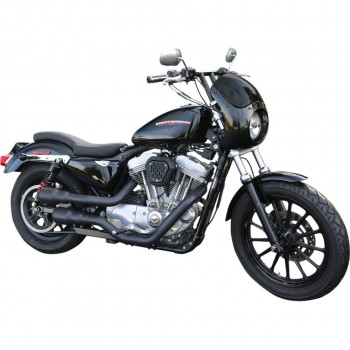 UNIVERSAL BURLY OUTLAW FAIRING GLOSS BLACK FOR MOTO CUSTOM AND HARLEY DAVIDSON