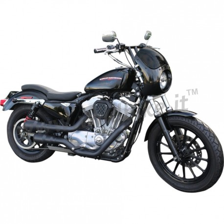 PARABREZZA CUPOLINO BURLY OUTLAW FAIRING UNIVERSALE NERO LUCIDO MOTO CUSTOM E HARLEY DAVIDSON