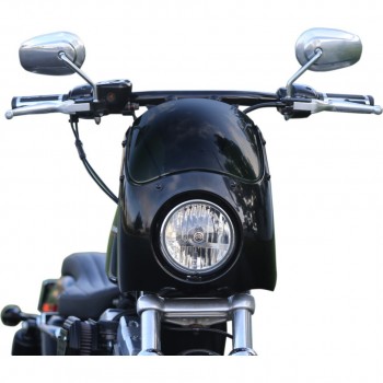 UNIVERSAL BURLY OUTLAW FAIRING GLOSS BLACK FOR MOTO CUSTOM AND HARLEY DAVIDSON
