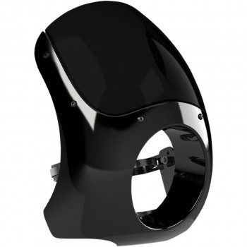 PARE-BRISE CARENAGE UNIVERSEL BURLY OUTLAW FAIRING NOIR BRILLANT POUR MOTO CUSTOM ET HARLEY DAVIDSON