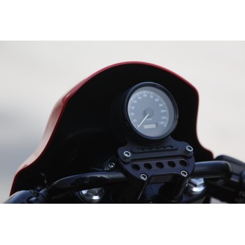 PARE-BRISE CARENAGE UNIVERSEL BURLY CAFE SPORT FAIRING NOIR BRILLANT POUR MOTO CUSTOM ET HARLEY DAVIDSON