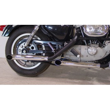 AUSPUFF SCHALLDÄMPFER 3" SLIP-ON TURN OUT VERCHROMT FÜR HARLEY DAVIDSON XL SPORTSTER '88-'03