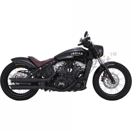 EXHAUSTS MUFFLERS VANCE & HINES TWIN SLASH 3" SLIP-ONS BLACK FOR INDIAN SCOUT 2015-2023