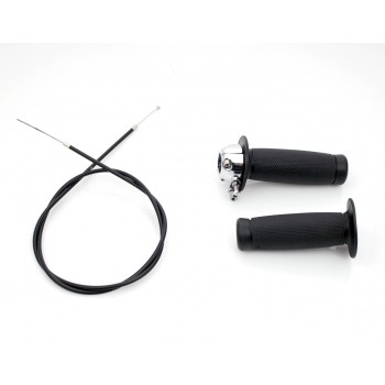 KIT GRIFFE SCHWARZEM MIT DROSSELKLAPPE VON 7/8 "22 MM. FÜR MOTORRAD LENKER