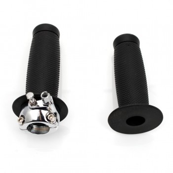 KIT POIGNEES NOIR AVEC COMMANDE DES GAZ DE 7/8 "22 MM. POUR MOTOCYCLETTE GUIDON