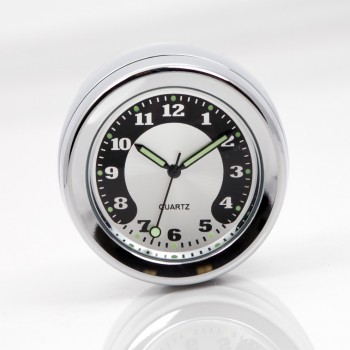 OROLOGIO UNITECH IN ALLUMINIO CROMATO PER MANUBRI DA 1 1/4" 30-32 MM. MOTO CUSTOM E HARLEY