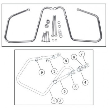 SATTELTASCHENHALTER CHROM für HARLEY DAVIDSON FXDF FAT BOB FXDWG WIDE GLIDE '08-'15