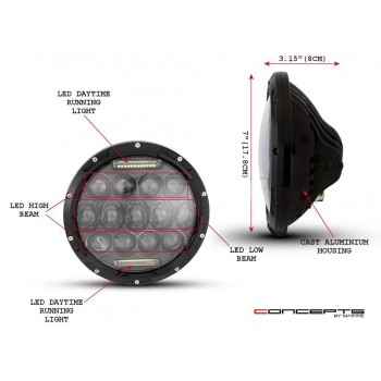 HEADLIGHT INSERT ASSEMBLY 7" MULTI PROJECTOR LED FOR HARLEY DAVIDSON