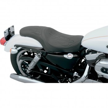 SELLA IN PELLE PREDATOR FIAMMA 3D NERA PER HARLEY DAVIDSON XL SPORTSTER '04-'18