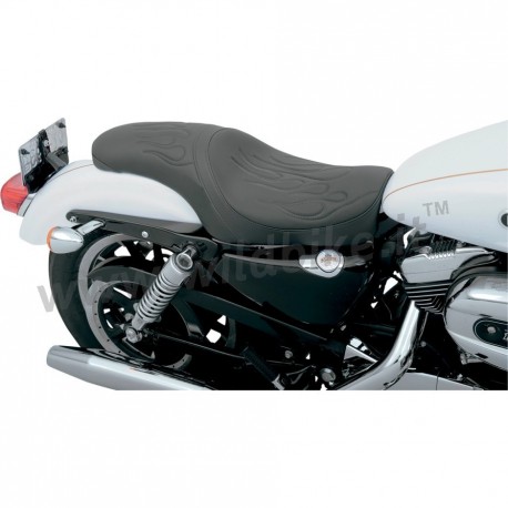 SELLA IN PELLE PREDATOR FIAMMA 3D NERA PER HARLEY DAVIDSON XL SPORTSTER '04-'18