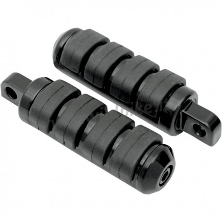 BLACK COMFORT FOOTPEGS RUBBER DELUXE FOR HARLEY DAVIDSON