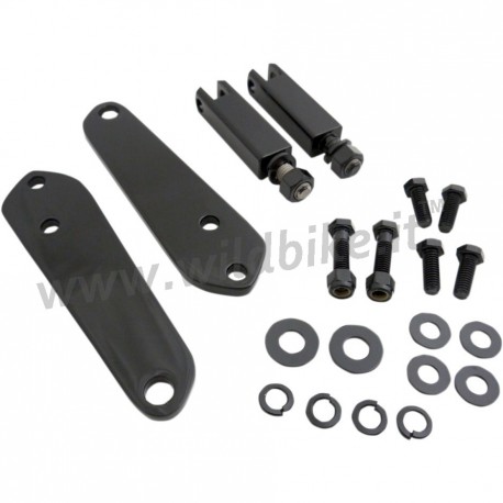 KIT DE SUPPORTS DE MONTAGE REPOSE-PIEDS NOIR POUR HARLEY DAVIDSON FXD DYNA '92-'17