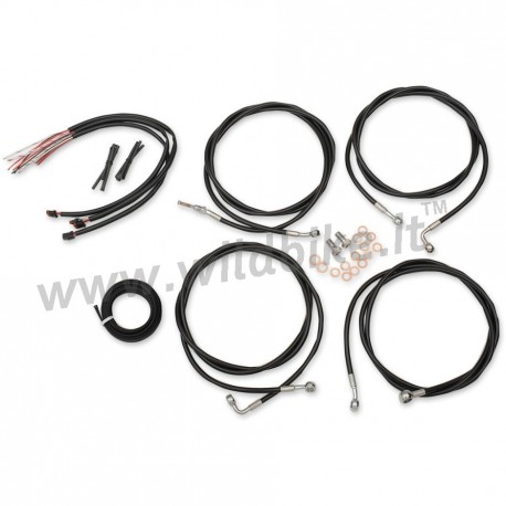 KOMPLETTE KABEL/BREMSLEITUNGEN FÜR LENKER APE HANGER 12"/14" HARLEY DAVIDSON FLHT/FLHX TOURING 2017
