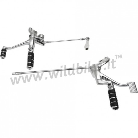 FUSSRASTENANLAGEN ERWEITERT + 2 " ALUMINIUM CNC CHROM FÜR HARLEY DAVIDSON XL SPORTSTER '14-'18