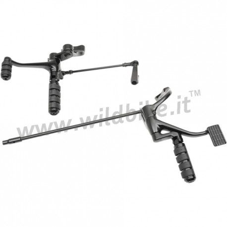 COMMANDES avancées ÉTENDU + 2 " ALUMINIUM CNC NOIR POUR HARLEY DAVIDSON XL SPORTSTER '14-'18