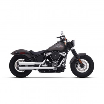 SCARICHI MARMITTE RINEHART SLIP-ON 3.5" CROMATO/NERO PER HARLEY DAVIDSON SOFTAIL 2018-2026
