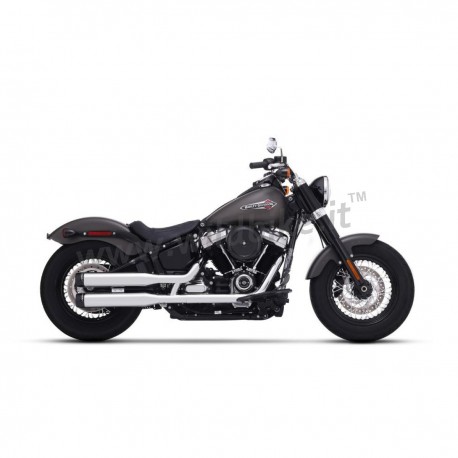 AUSPUFF Schalldämpfer RINEHART SLIP-ON 3.5" VERCHROMT/SCHWARZ FÜR HARLEY DAVIDSON SOFTAIL M-EIGHT 18-24