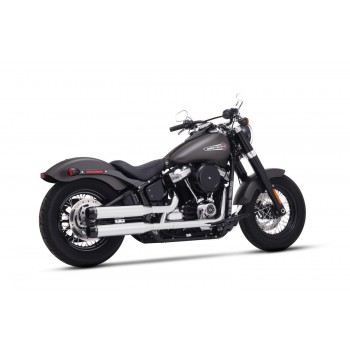 AUSPUFF Schalldämpfer RINEHART SLIP-ON 3.5" VERCHROMT/SCHWARZ FÜR HARLEY DAVIDSON SOFTAIL 2018-2026