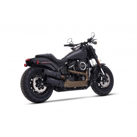 AUSPUFF Schalldämpfer RINEHART SLIP-ON 4.5" SCHWARZEN FÜR HARLEY DAVIDSON FXFB SOFTAIL FAT BOB M8 2018
