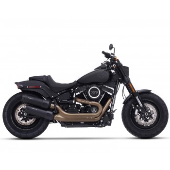 SYSTÈME POT D'ÉCHAPPEMENT RINEHART SLIP-ON 4.5" NOIR POUR HARLEY DAVIDSON FXFB SOFTAIL FAT BOB M8 2018