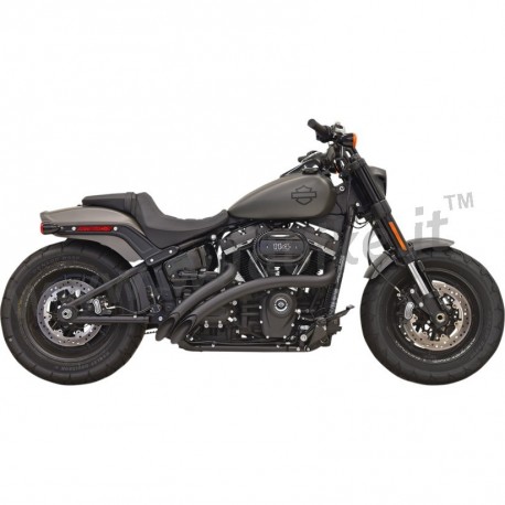 SYSTÈME D'ÉCHAPPEMENT 2-EN-2 BASSANI SWEEPER RADIUS NOIR MATT HARLEY DAVIDSON SOFTAIL M-EIGHT 18-24