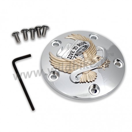 COPERCHIO ISPEZIONE ANTICIPO LIVE TO RIDE CROMO ORO PER HARLEY DAVIDSON TWIN CAM