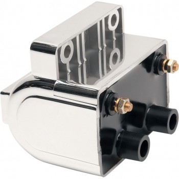EXTERNAL CHROME UNIVERSAL IGNITION COIL DUAL SPARK 12V/4OHM FOR MOTORCYCLE AND HARLEY DAVIDSON