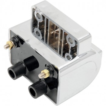 ZÜNDSPULE EXTERNE VERCHROMT 12V/3OHM DOPPEL KERZE FÜR HARLEY DAVIDSON '84-'03