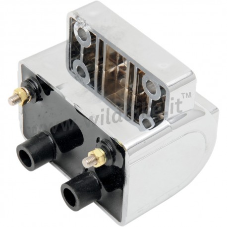 EXTERNAL CHROME IGNITION COIL DUAL SPARK 12V/3OHM FOR HARLEY DAVIDSON '84-'03