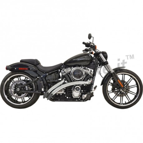 EXHAUST 2-INTO-2 SYSTEMS BASSANI SWEEPER RADIUS CHROME HARLEY DAVIDSON SOFTAIL M-EIGHT 18-24
