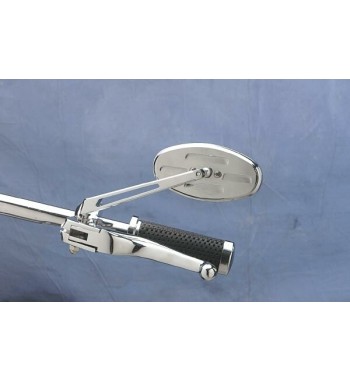 SPECCHIO OVALE BILLET STEALTH II CROMATO PER MOTO CUSTOM E HARLEY