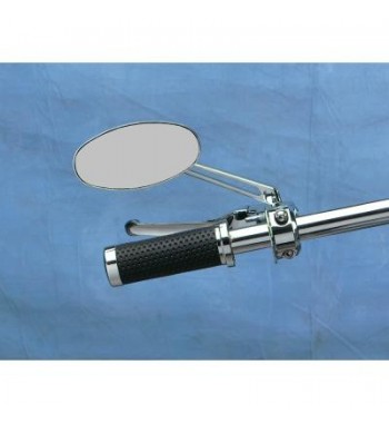 SPECCHIO OVALE BILLET STEALTH II CROMATO PER MOTO CUSTOM E HARLEY